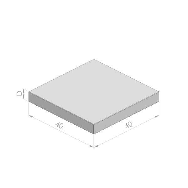 Betontegel 40x40x5cm HK rood