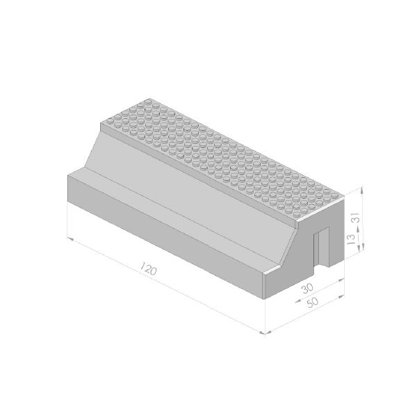 Busperronband 30/50x31x120cm grijs