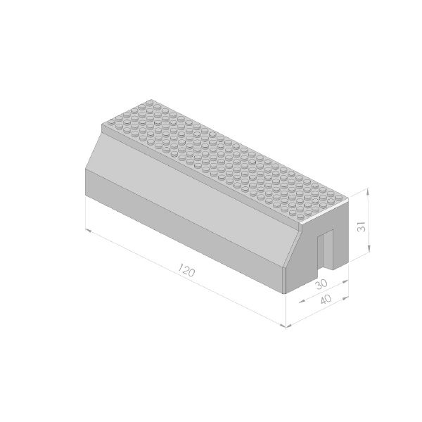 Busperronband 30/40x31x120cm grijs