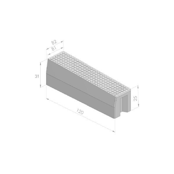 Busperronverloopband 11/22x25-30/40x31x120cm grijs