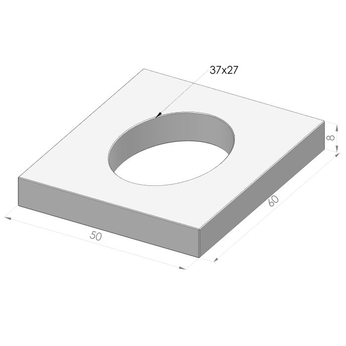 Sparingtegel KOMO 50x60x8cm wit (gat 37x27cm)