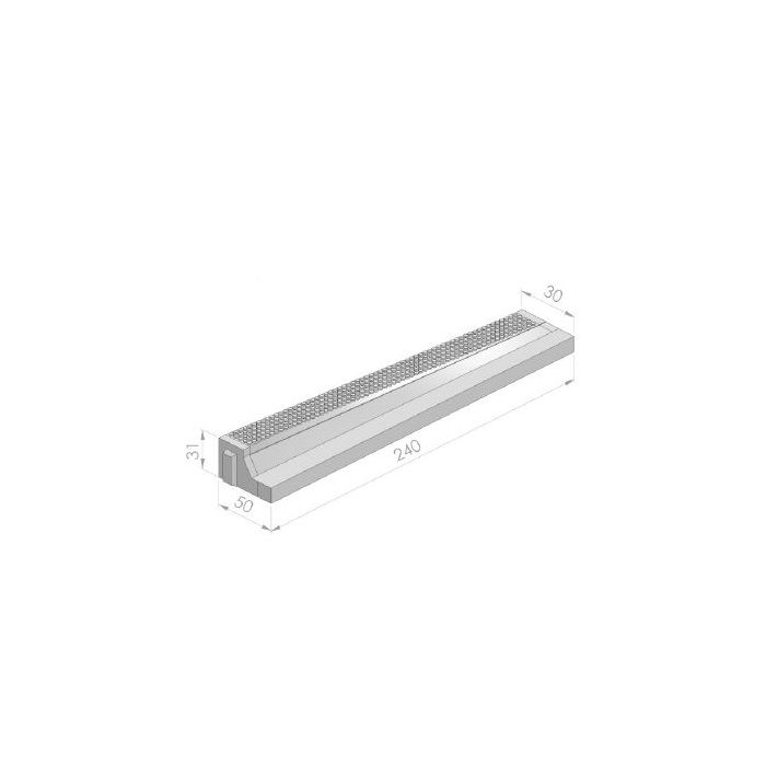Busperronband 30/50x31-maaiveldx240cm grijs