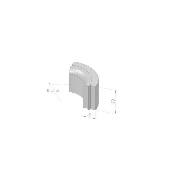 Gazonbochtband 10x20x78.5cm R=0.50 inw zwart