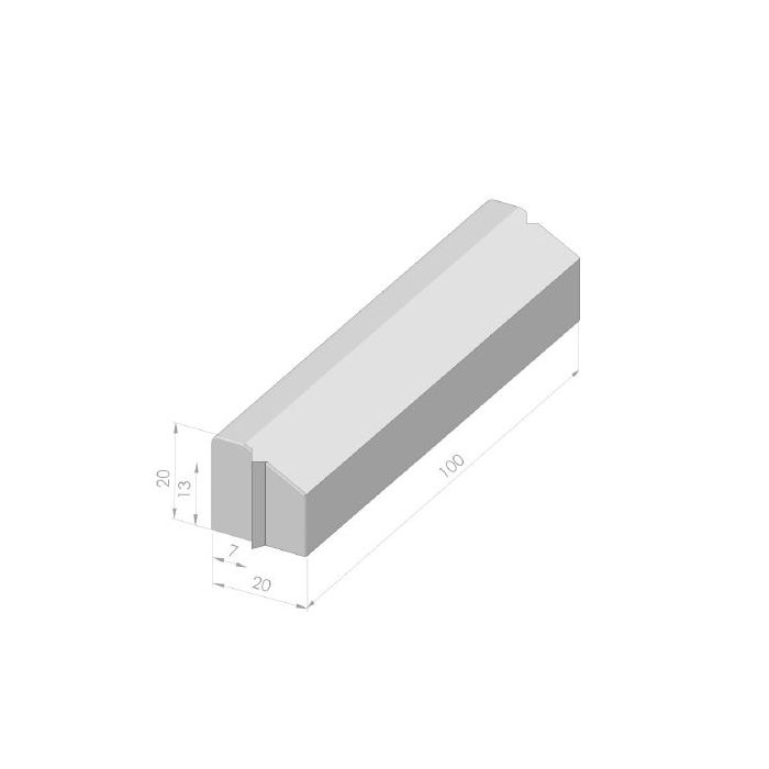 Geleideband 7/20x20x100cm grijs