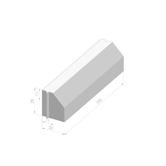 RWS-band 11/22x25x100cm zwart