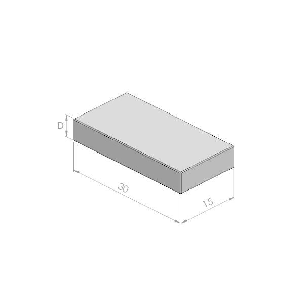 Betontegel 15x30x4,5cm grijs