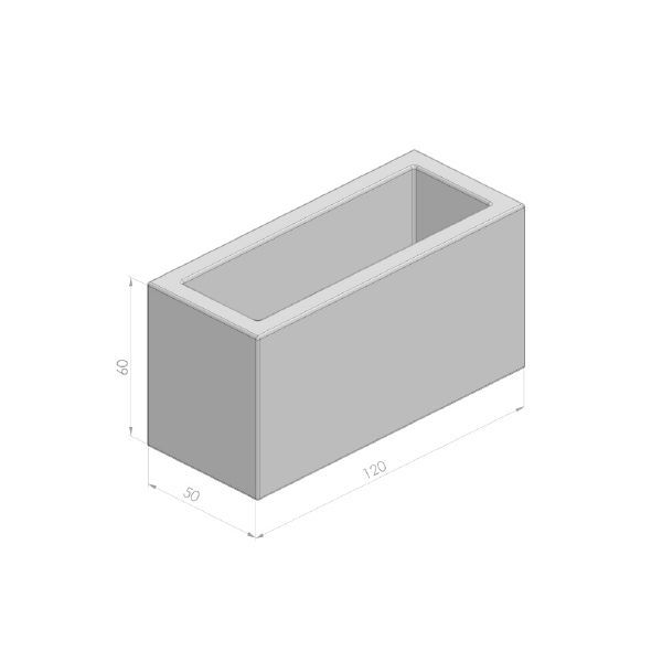 Bloembak 120x50x60cm zwart