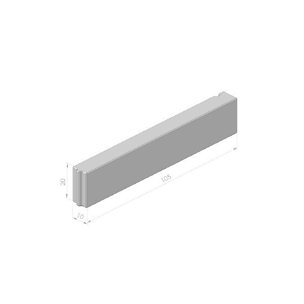 Boomrandband 10x20x105,5cm zwart