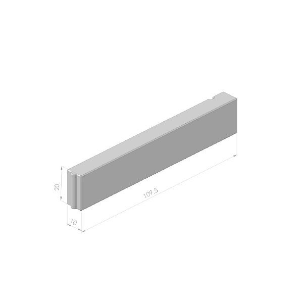 Boomrandband 10x20x109,5cm grijs