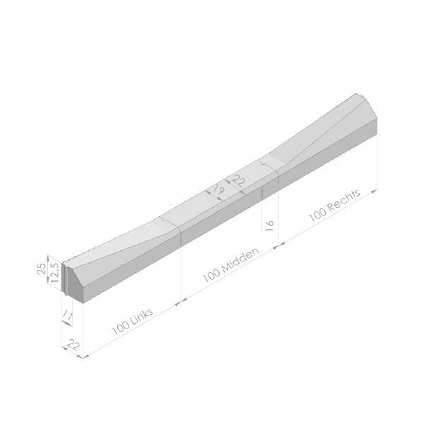 Inritverloopband 11/22x(20/25)*/15x100cm tussen zwart