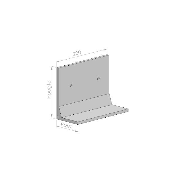 Keerwand L200xH150 voet 78