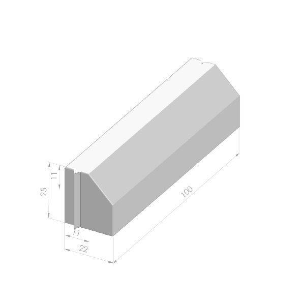 RWS-band 11/22x25x100cm grijs