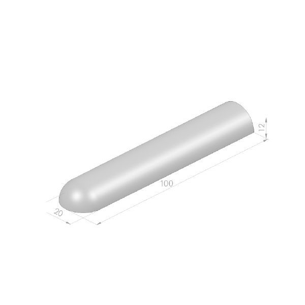 Stootband plak 12x20x95cm 1x rond grijs