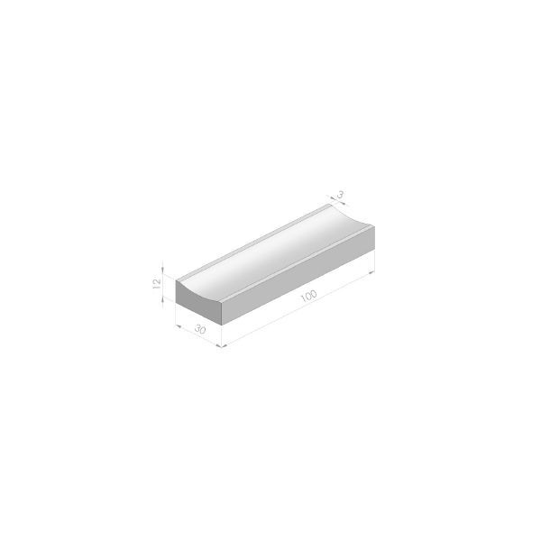 Transcon molgoot 12x30x100cm grijs uitholling 30mm