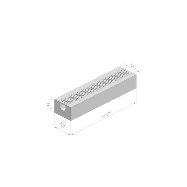 Transcon roostergoot ZHR 200x50x33cm grijs glad
