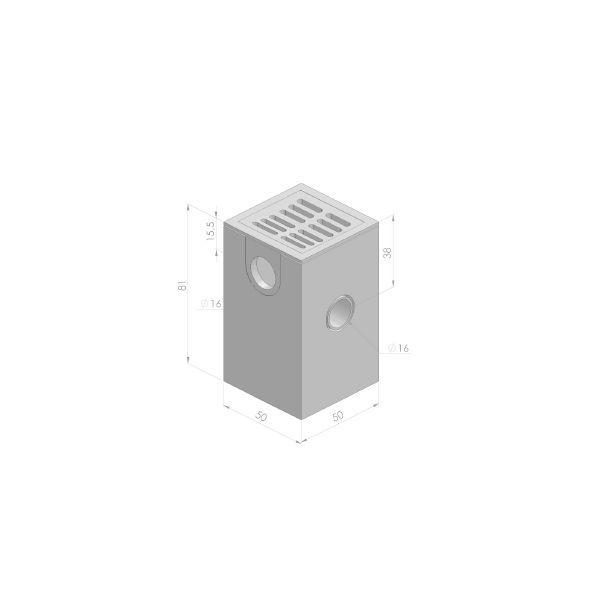Transcon zandvangput 50x50x81cm tussenelement (160mm)