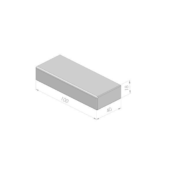 Traptrede massief 18x40x100cm zwart