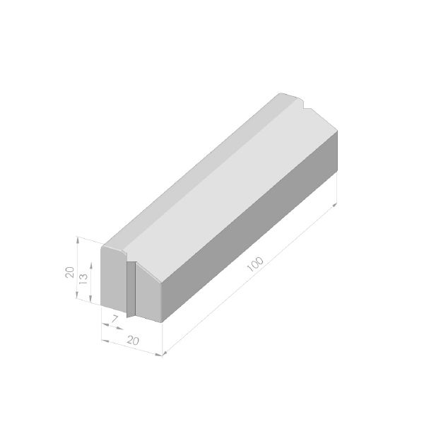 Geleideband 7/20x20x100cm zwart