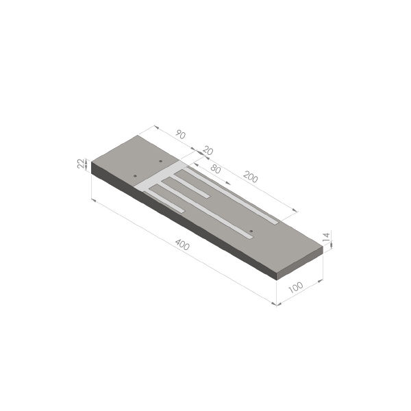 Verkeersdrempel 16/24x100x300cm (50km/h) zwart/wit