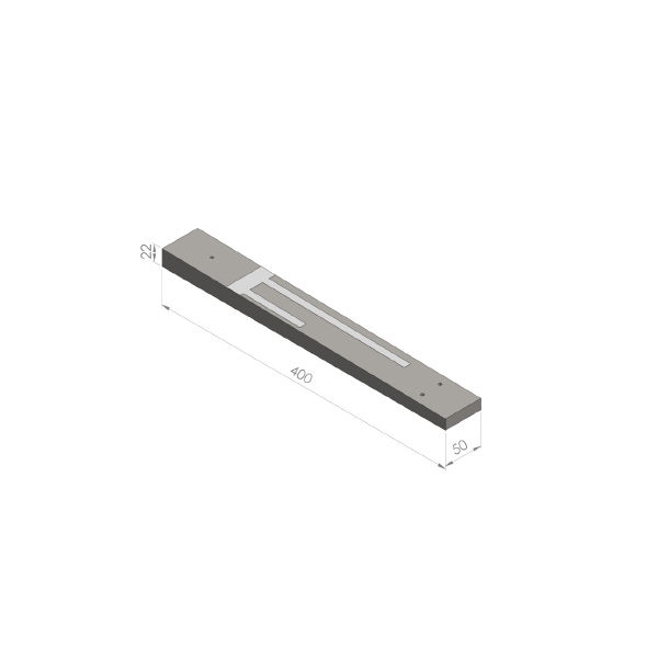 Verkeersdrempel 16/24x50x300cm (50km/h) grijs/wit