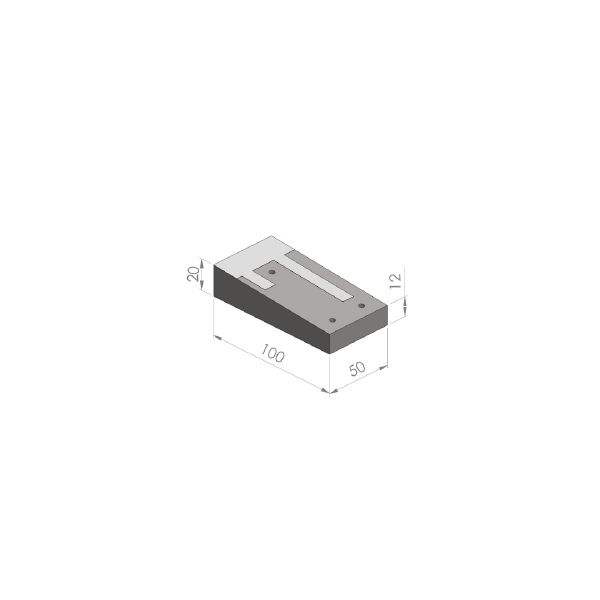 Verkeersplateaudrempel 12/20x50x100cm (30km/h) grijs/wit