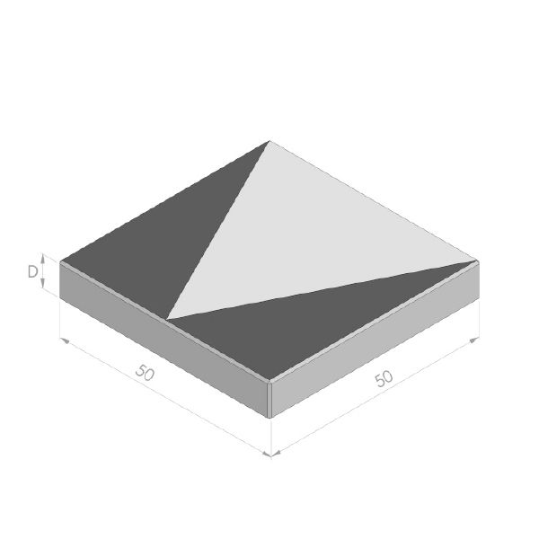 Verkeerstegel 50x50x8cm driehoek zwart/wit