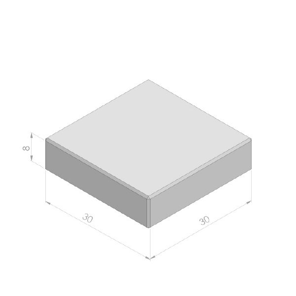 Verkeerstegel 30x30x8cm wit