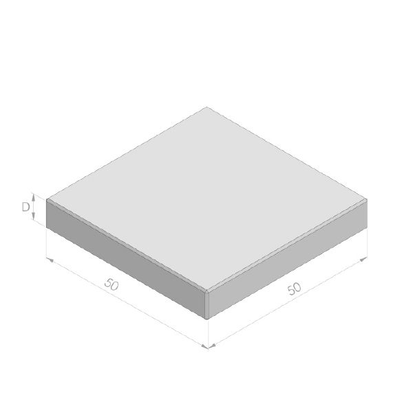 Verkeerstegel 50x50x8cm wit
